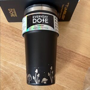 Everyday Dose Black 16 oz stainless steel Tumbler